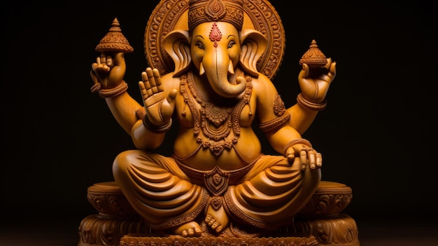 Foto escultura hindu ganesha elefante
