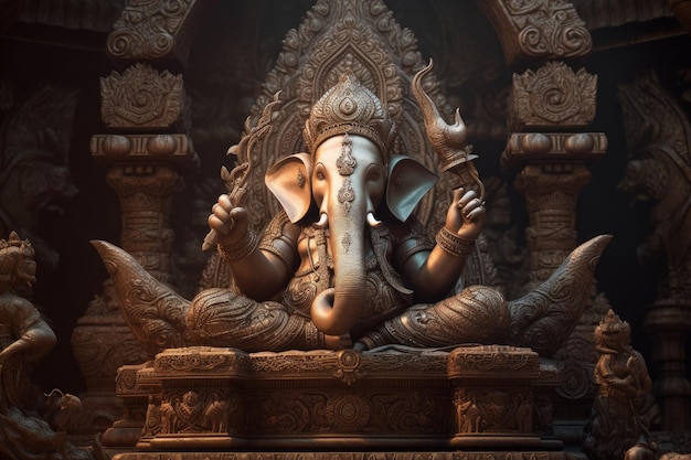 Escultura hinduísta ganesha elefante Gerar Ai