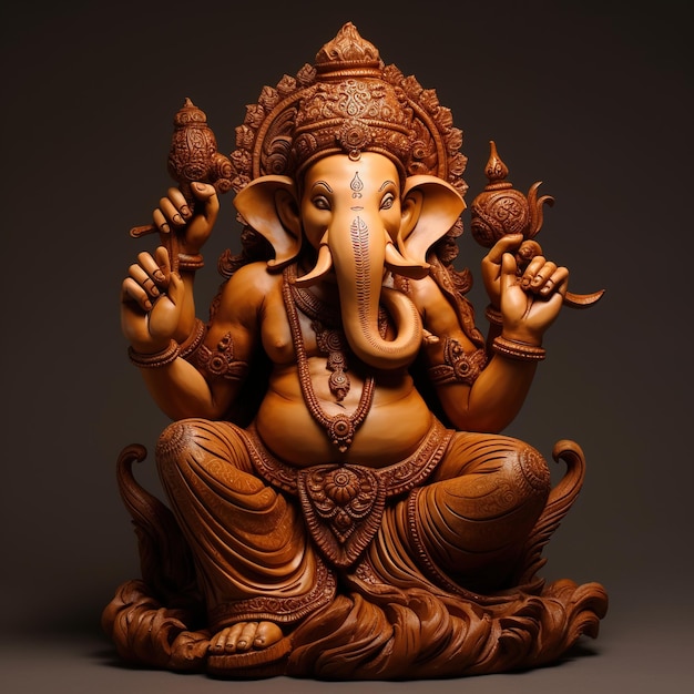 Escultura de madera del dios hindú Ganesha