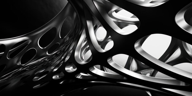 Escultura metálica cativante elegância monocromática e textura AI Generative