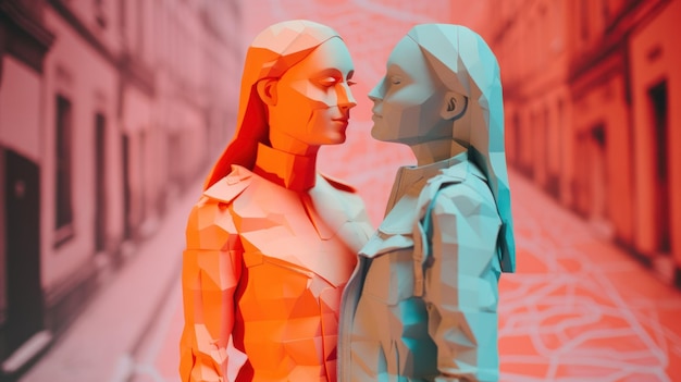 Escultura de modelo en 3D de una mujer