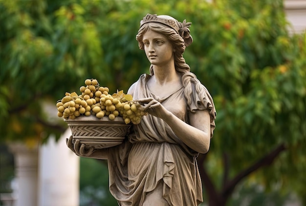 Escultura de mujer joven