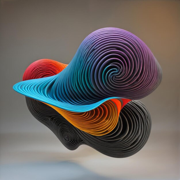 Escultura multicolor feita de papel dobrado