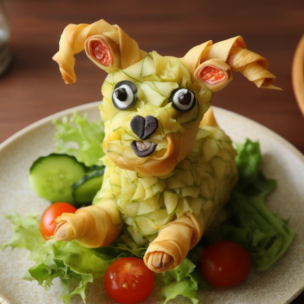 Foto escultura orgánica inspirada en el anime plato para perros con nikon d750 foto