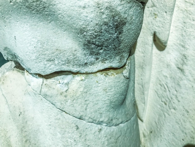 Escultura de piedra y yeso de textura tridimensional arte antiguo en la textura de virutas de desgaste