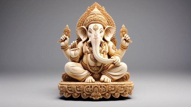 Escultura de Señor Ganesha en blanco