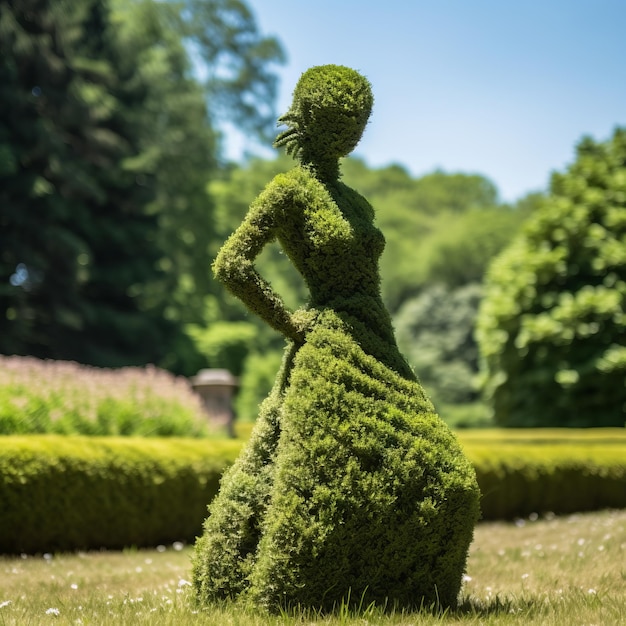 Foto escultura topiaria que representa a una mujer