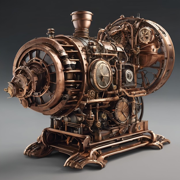 Esculturas inspiradas en el steampunk que incorporan elementos industriales