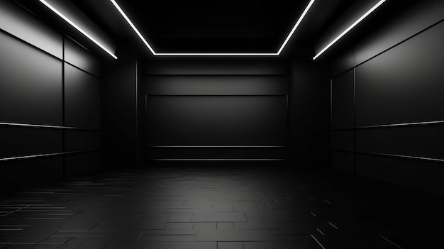 Escureça a base da sala curiosamente com o Slant no estúdio da sala limpa Recurso criativo gerado por IA