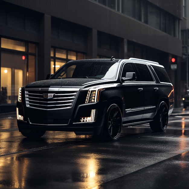 escuro ameaçador cadillac escalade modelo 2023 luz fraca