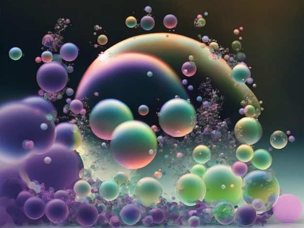 Esencia cosmética burbujas líquidas moléculas antioxidante de burbuja líquida IA generativa