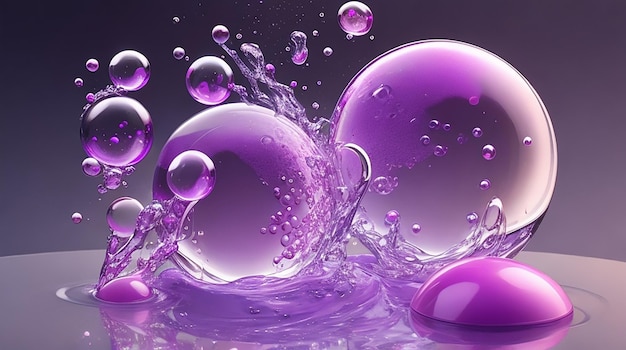 Esencia cosmética burbujas líquidas moléculas antioxidantes de burbuja líquida