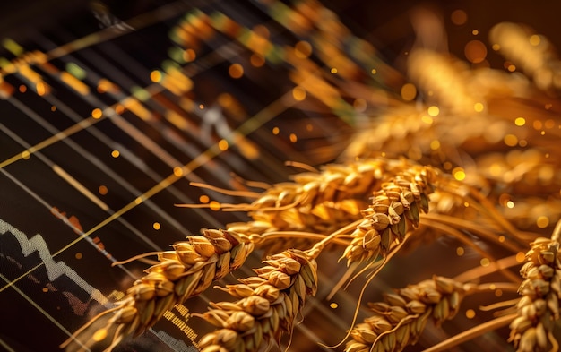 la esencia dorada de un campo de trigo en el pico de la temporada de cosecha subrayada por el patrón dinámico
