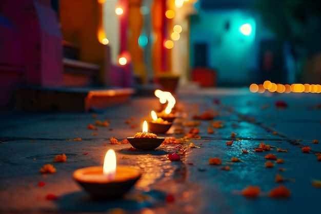 Foto la esencia de la fiesta india de diwali