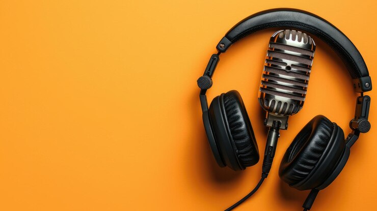 Esenciales de podcasting Configuración profesional de grabación de audio con auriculares y micrófono