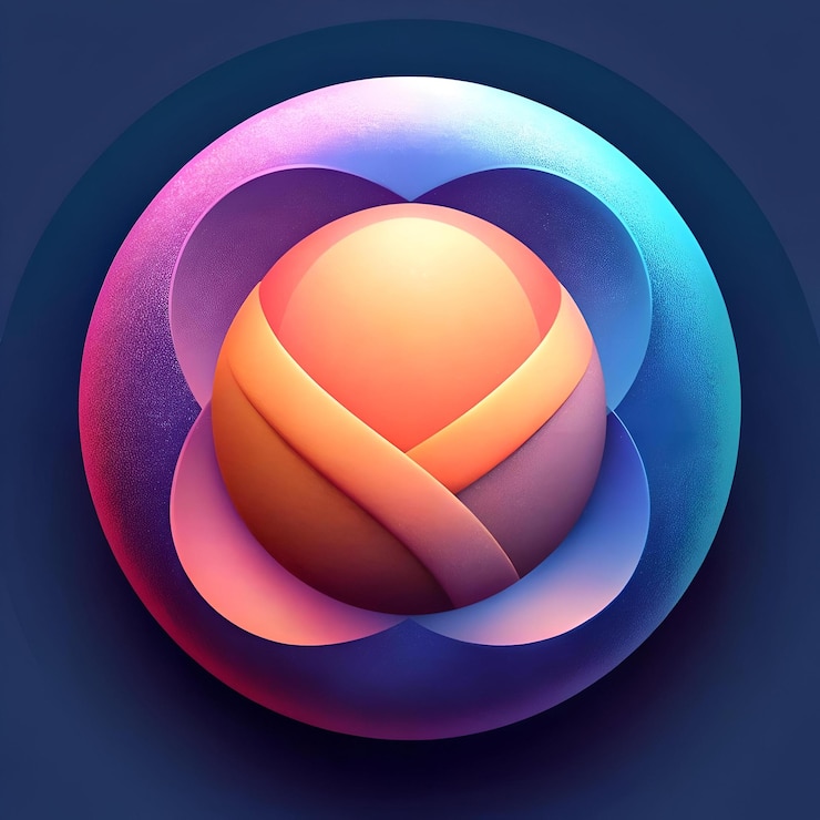 Foto esfera 3d abstracta con colores vibrantes y una superficie texturizada que forma un elemento de diseño único y llamativo