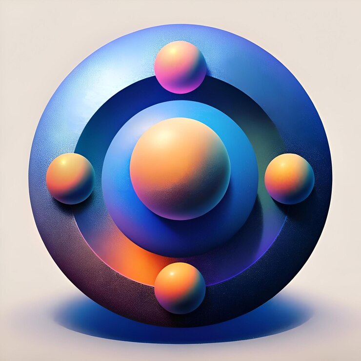 Foto esfera 3d abstracta con una superficie texturizada y colores vibrantes