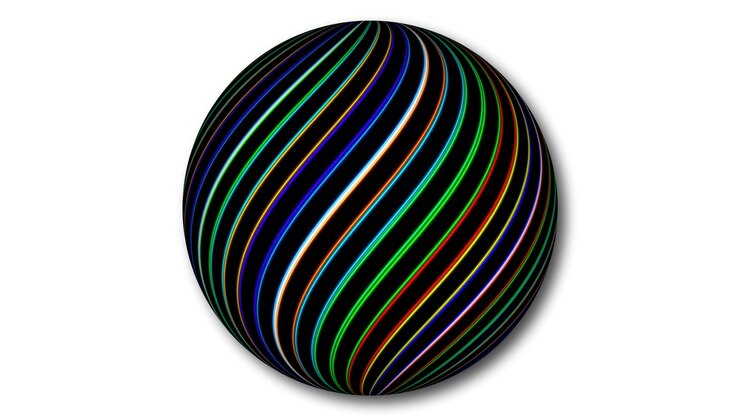 Foto esfera abstracta colorida aislada en blanco esfera abstracta de color rayado en blanco