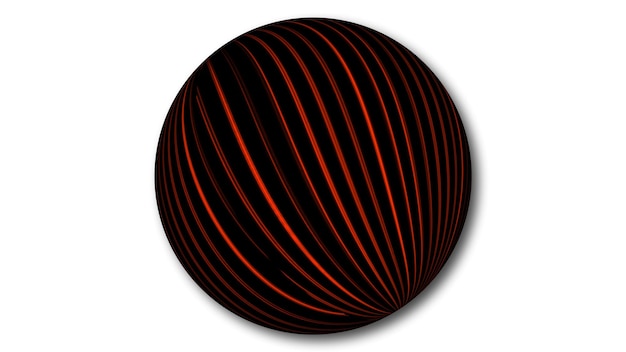 Esfera abstracta colorida aislada en blanco Esfera abstracta de color rayado en blanco