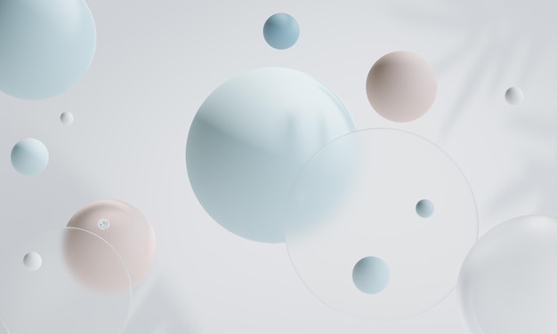 Esfera abstrata cor de fundo 3D forma esfera pastel luz buble na moda renderização em 3d