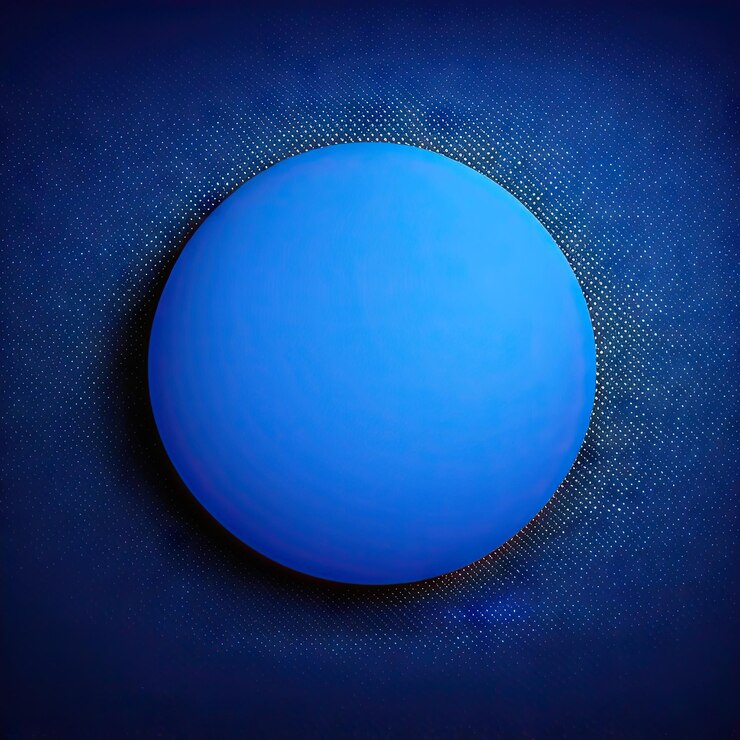 Foto una esfera azul con un fondo azul con un patrón de puntos.