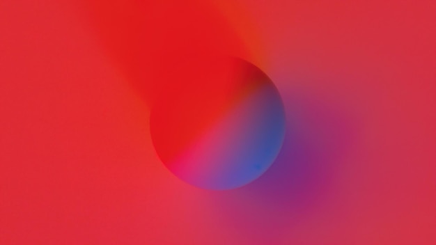 Esfera colgando en un espacio multicolor