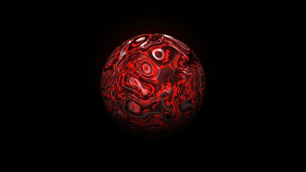 Esfera com superfície de óleo de onda visual moderno abstrato 3d render pano de fundo