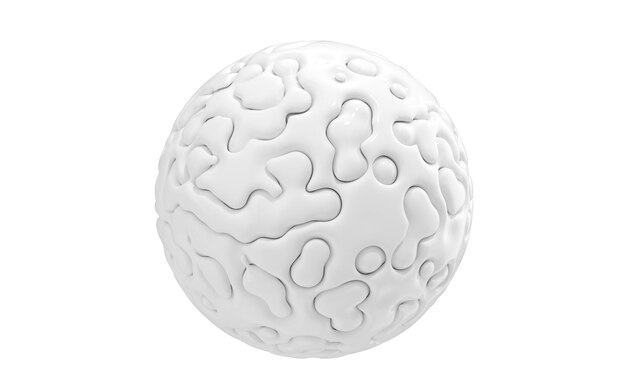 Una esfera de creatividad fluida con renderizado 3d de fondo blanco