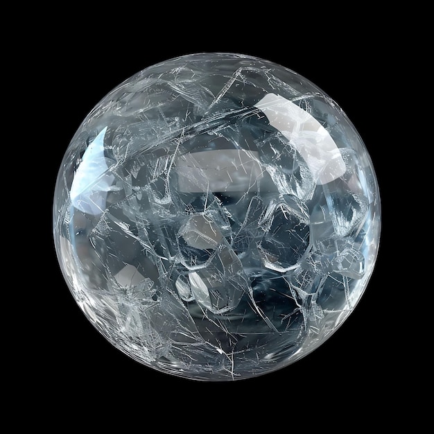 Foto esfera de cristal de quartzo com forma redonda cor clara e objeto trans isolado fundo limpo e em branco