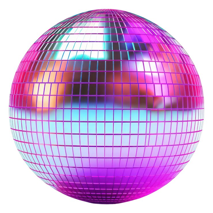 Foto esfera de discoteca png fundo branco roxo
