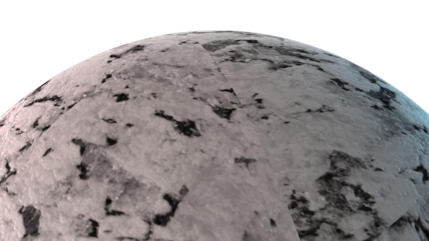 Esfera de mármore com rotação de renderização 3d gerada por computador de superfície lisa de pedra redonda Abstrato