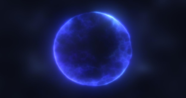 Esfera de energía azul abstracta redonda fondo espacial futurista digital mágico brillante