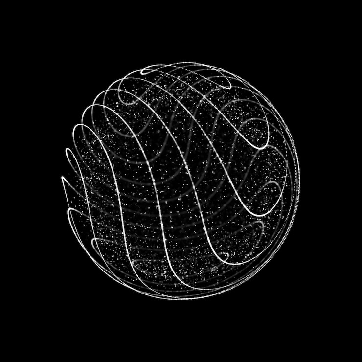 Foto esfera futurista de partículas e linhas conexão de rede big data antecedentes tecnológicos abstratos