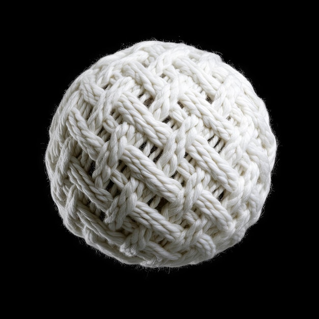Esfera de hilo blanco tejido Arte texturizado abstracto