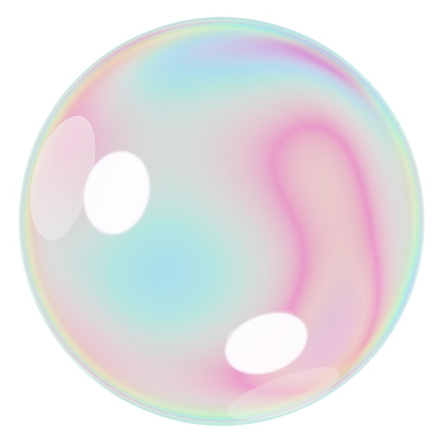 Esfera holográfica en forma de bola 3D con fondo transparente