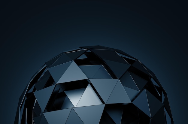 Esfera Low Poly con estructura caótica