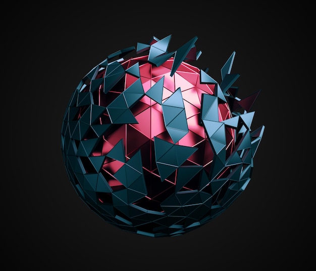 Esfera Low Poly con estructura caótica