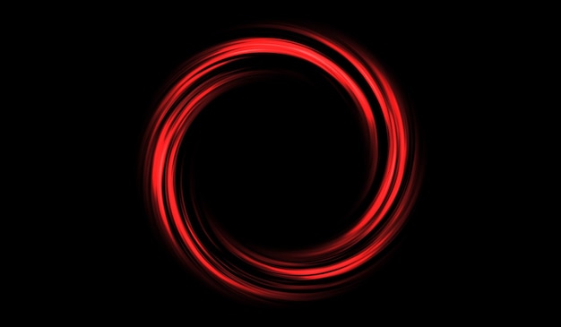 Esfera de luz roja de tecnología digital abstracta 3D sobre fondo negro