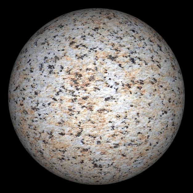 Esfera de piedra gris fondo negro