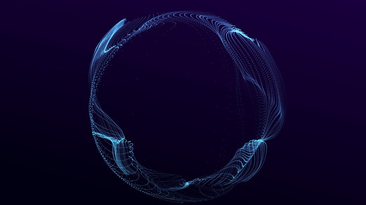 Foto esfera retorcida futurista hecha de líneas y puntos antecedentes tecnológicos red de transmisión de datos representación 3d