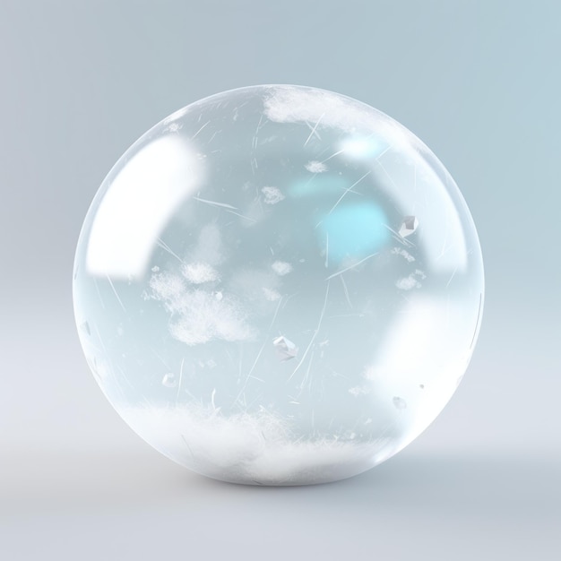 Una esfera transparente que contiene una bola de nieve