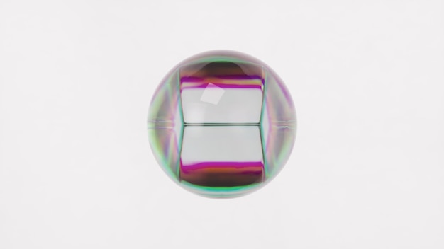 Esfera de vidrio de colores con superficies reflectantes