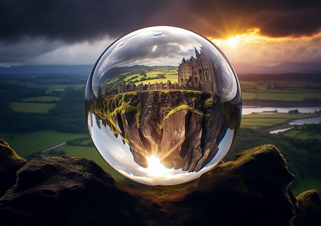 Foto esfera de vidrio reflectante wimmelbilderart
