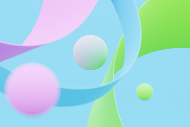 Esferas abstractas de fondo verde azul púrpura