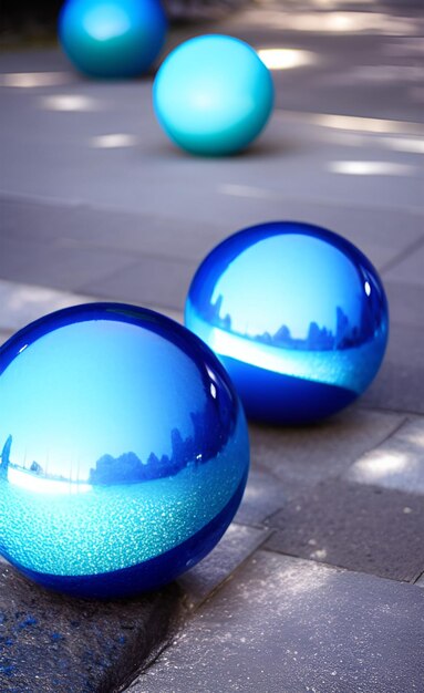 Esferas de color azul