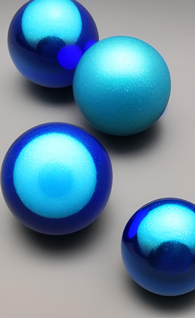 Esferas de cor azul