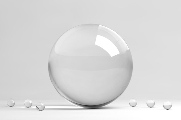 Foto esferas de vidro 3d