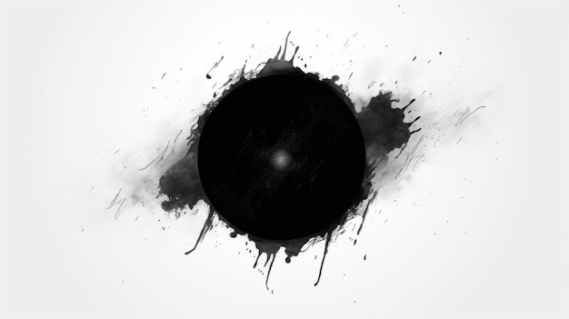 Esferas negras ilustraciones de arte Esfera de tinta de acuarela Anillo de círculo