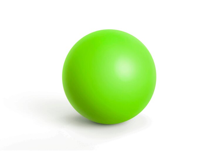 Foto esferas verdes isoladas em renderização 3d de fundo branco