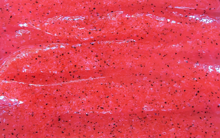 Foto esfoliante de textura cosmética para rosto e corpo.